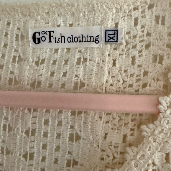 Go Fish Clothing Crochet Lace Cotton Cardigan XL - Picture 4 of 5
